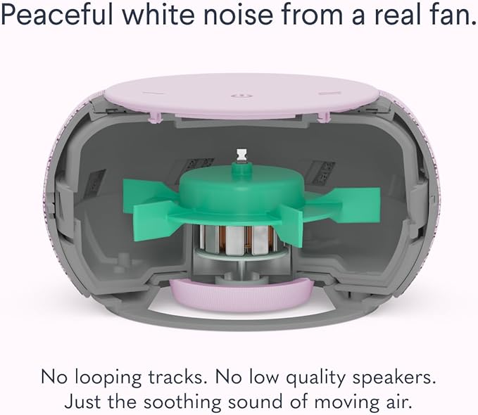 SNOOZ Pro - Smart White Noise Machine & Travel Case - Real Fan Inside, Non-Looping White Noise, Adjustable Tone & Volume - App-Based Remote Control & Sleep Timer - Blush