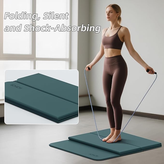 Foldable Yoga Mat Extra Thick 0.32 Inches Eco-Friendly POE Material, Non-Slip Design Fitness Mats, Multi-Purpose Workout Mats For Studio or Home Use (71 x 24 x 0.32 inches） - Bloomnest