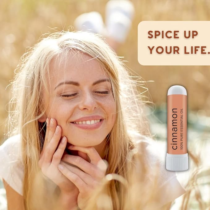 MOXE Cinnamon Essential Oil Nasal Inhaler, Therapeutic No-Mess Aromatherapy, 100% Pure and Undiluted, Stimulates Focus & Concentration, Relieves Tension, Uplifting & Relaxing Sensations, Made in USA - Bloomnest