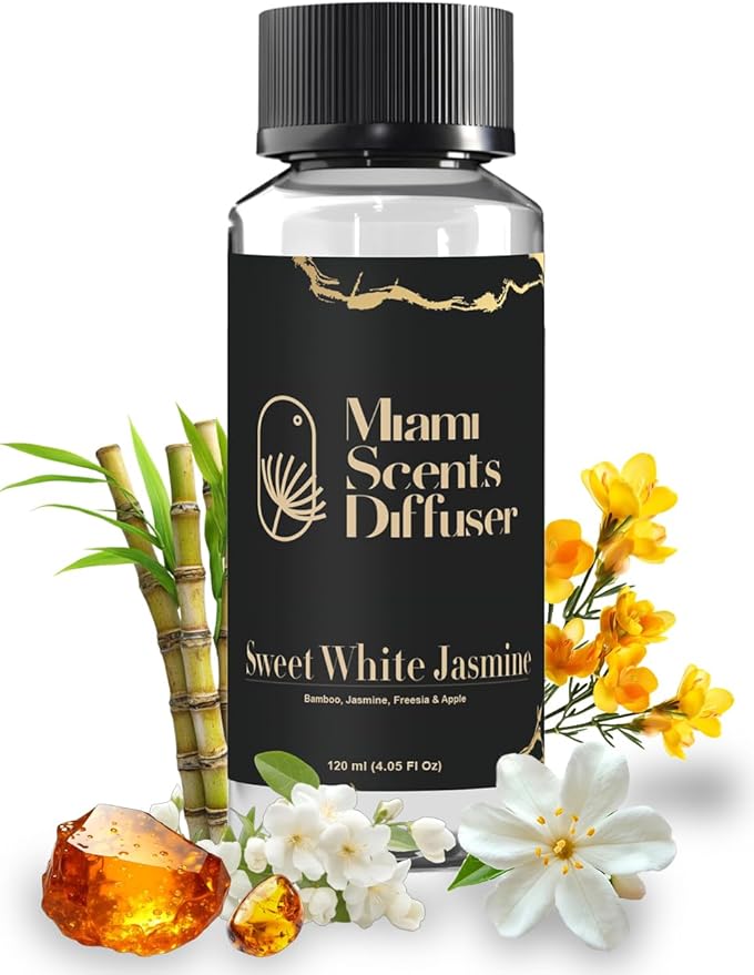 Sweet White Jasmine Scent Inspired by Saint James Paris Hotel 4 FlOz - 120 ml Essential Oils Aroma for Home Diffuser Luxury Fragance Refill Aromatherapy Fresh Blend of Bamboo, Jasmine, Freesia & Apple - Bloomnest