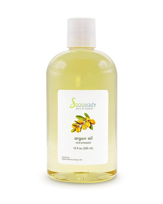 Soapeauty Cold Pressed Refined ARGAN OIL | 100% Natural & Pure | Carrier for Essential Oils, Argan Oil for Skin, Argan Oil for Hair Growth & Moisturizer | 12 fl oz - Bloomnest