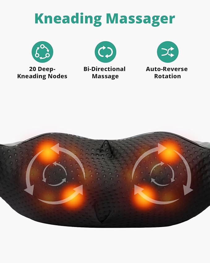 Medcursor Neck Massager with Heat for Pain Relief Deep Tissue, Rechargeable, Shiatsu Neck and Shoulder Massager, Ideal Choice for Men, Women, Mom & Dad - Bloomnest