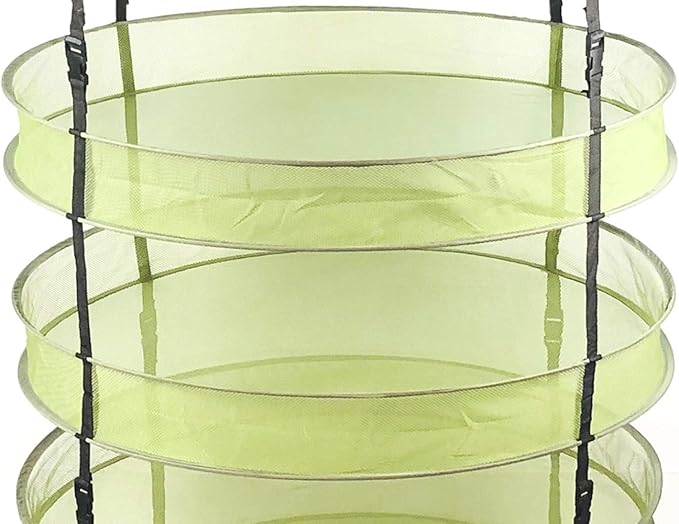 HORTIPOTS Hanging Drying Racks 2 FT Mesh Herb Dryer for Herbs and Clothes (2 FT Diameter, Green) - Bloomnest
