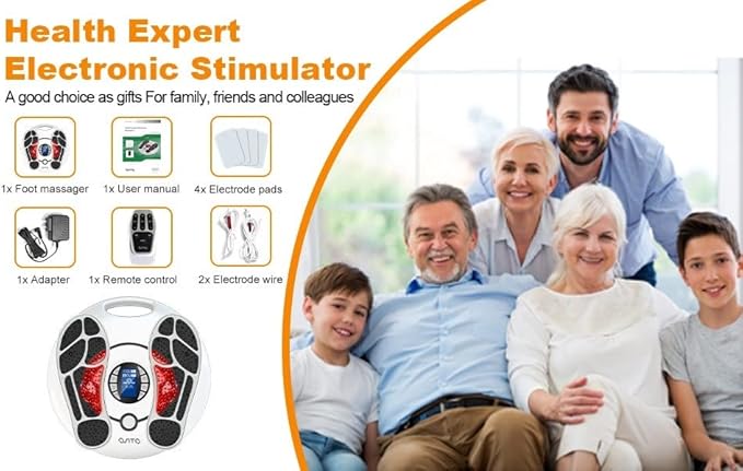 OSITO EMS Foot Massager for Neuropathy, FSA HSA Approved Products, Foot Circulation Stimulator, FSA Massager for Circulation and Pain Relief, 25 Modes 99 Intensities, Ideal for Women/Men - Bloomnest