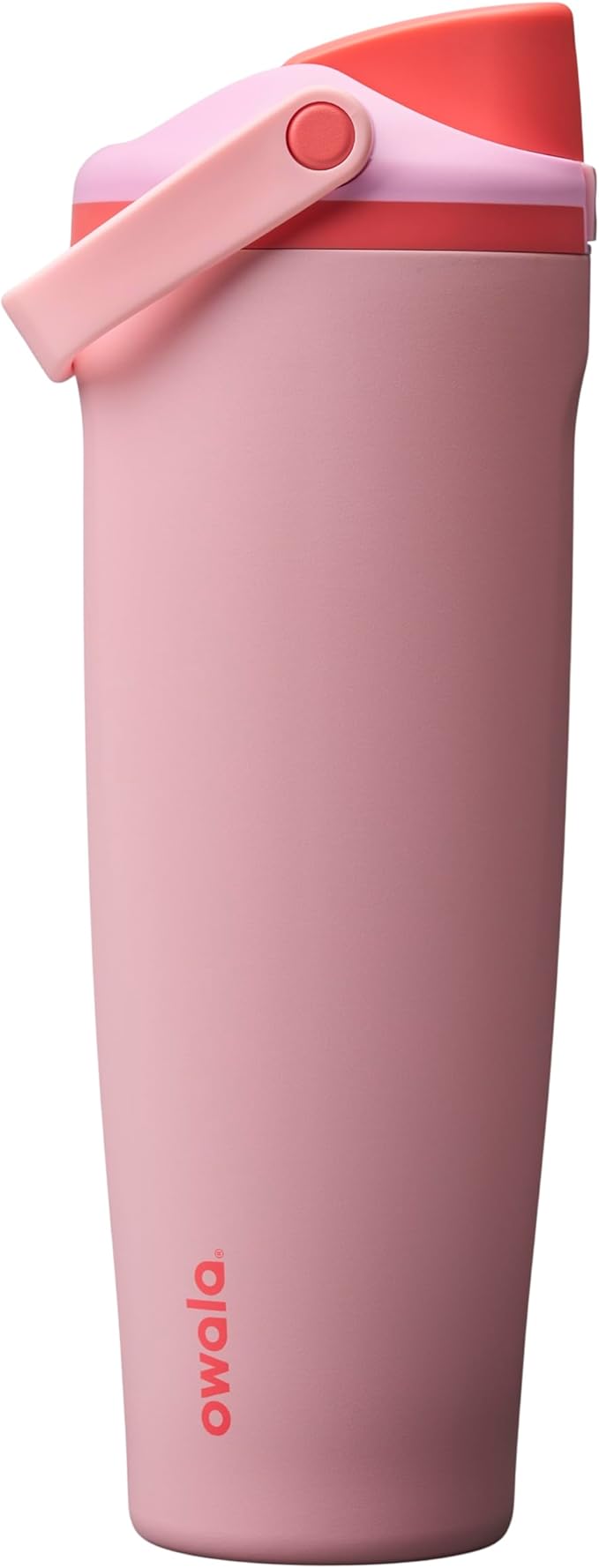 Owala FreeSip Sway Insulated Stainless Steel Water Bottle with Two-Way Spout, Built-In Straw and Bucket Handle, Made for Travel, School, and Sports, 40oz, BPA Free, Leak Proof, Pink Angel Food Cake Owala