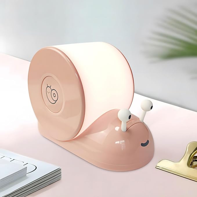 Cute Snail Night Light | Magnetic Base Dimmable Bedside Lamp | 800mAh Long-Lasting Soft Light |USB Rechargeable Timer Safe Portable LED Lamps|Breastfeeding Dorm Room Decor - Bloomnest