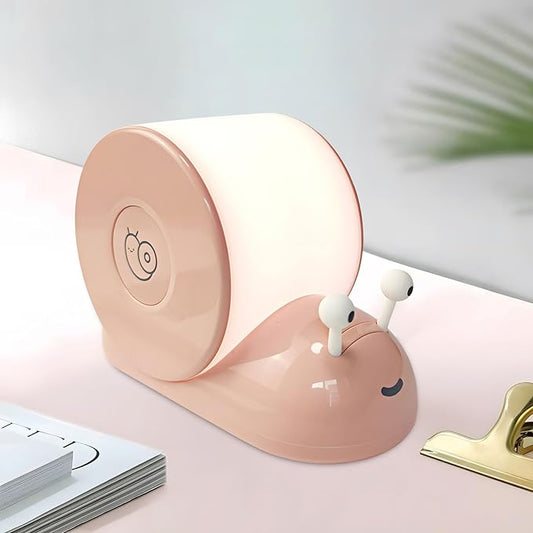 Cute Snail Night Light | Magnetic Base Dimmable Bedside Lamp | 800mAh Long-Lasting Soft Light |USB Rechargeable Timer Safe Portable LED Lamps|Breastfeeding Dorm Room Decor - Bloomnest