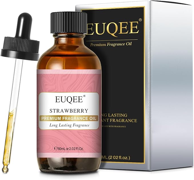 EUQEE 2.02 Fl oz Strawberry Fragrance Oil, Premium Strawberry Essential Oil with Glass Dropper for Diffuser, DIY Soap, Candle Making - 60ML - Bloomnest
