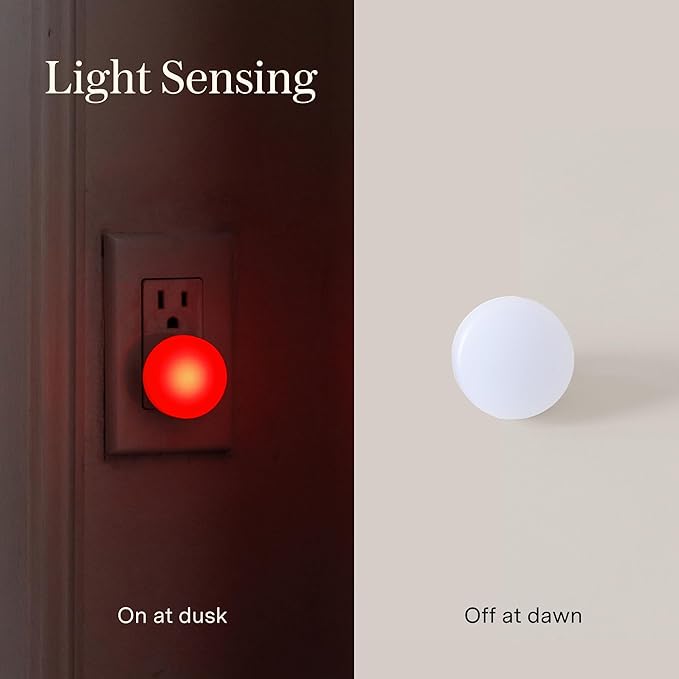 Loftie Night Lights Plug into Wall - 0.5W Plug in Night Light - Red Glow, Wall Light Sensing Dusk to Dawn - 2000K, UL Certified - Nightlight for Bathroom, Hallway, Bedroom Decor, Kitchen, 3-Pack - Bloomnest
