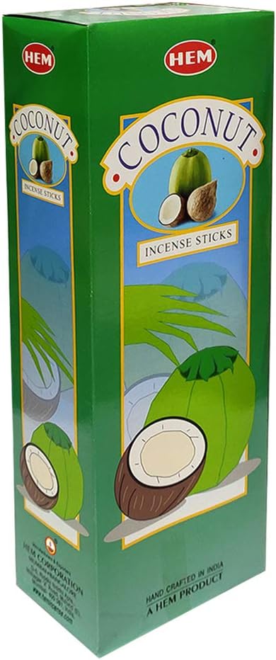 TRUMIRI Coconut Incense Stick Bundle: 121 Pieces (6 Packets of 20), Includes Incense Holder TRUMIRI