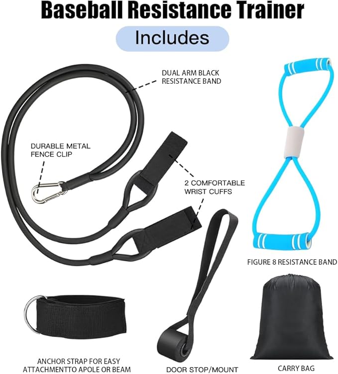 Baseball Softball Resistance Training Bands - Pitching Trainer and Arm Trainer for Pitching Arm Strength Throwing Warm up Stretching - Bloomnest