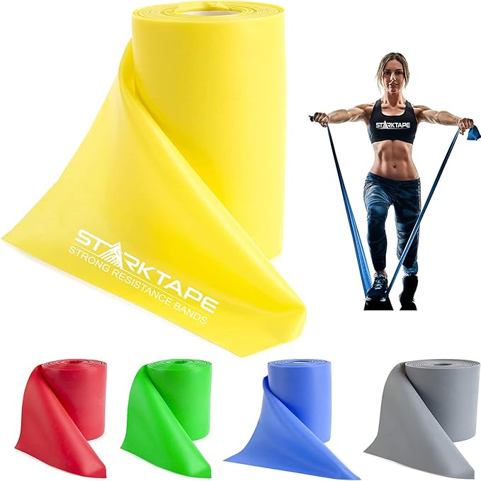 Resistance Bands Professional 8,16, 25, 50 Yards Bulk Rolls. Latex-Free Elastic Physical Therapy Band. No Scent, No Powder - Perfect for Home Exercise, Yoga, Pilates, Gym, Rehab, Workout - Bloomnest