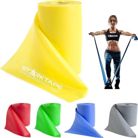 Resistance Bands Professional 8,16, 25, 50 Yards Bulk Rolls. Latex-Free Elastic Physical Therapy Band. No Scent, No Powder - Perfect for Home Exercise, Yoga, Pilates, Gym, Rehab, Workout - Bloomnest