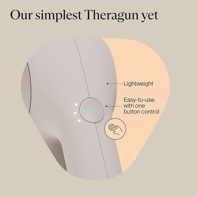 TheraGun Relief by Therabody - Easy-to-Use, Comfortable & Light Handheld Percussion Massage Gun for Everyday Pain Relief Massage Therapy in Neck, Back, Leg, Shoulder and Body (Sand) - Bloomnest
