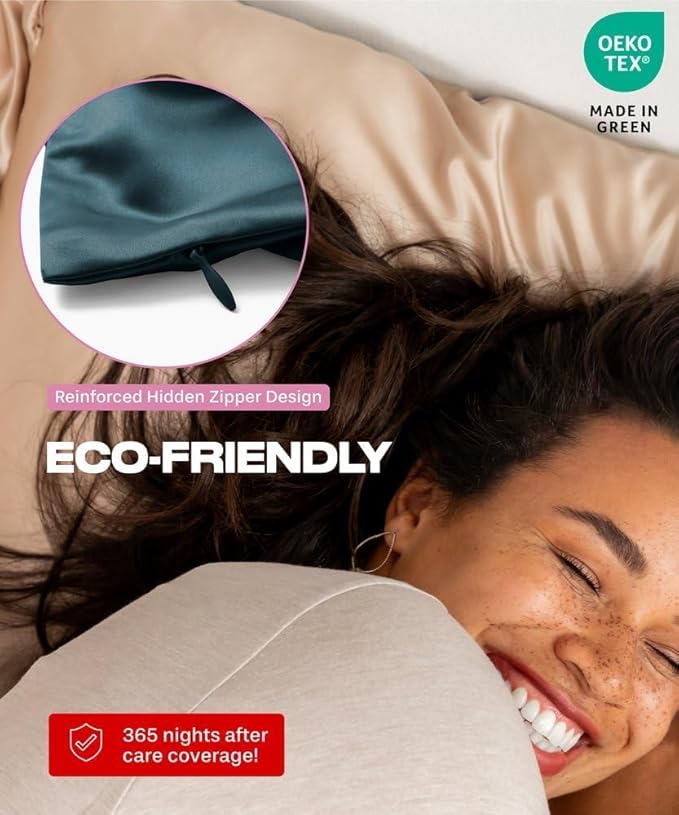 SUNDAYSILKS™ 100% Mulberry Silk Pillowcase, Silk Pillow Cases for Hair & Skin, Superior to Satin Pillowcase, with Zipper, Standard, Queen, King Sizes, Anti-Wrinkle, Cooling, Non-Slip Silk Pillowcases - Bloomnest