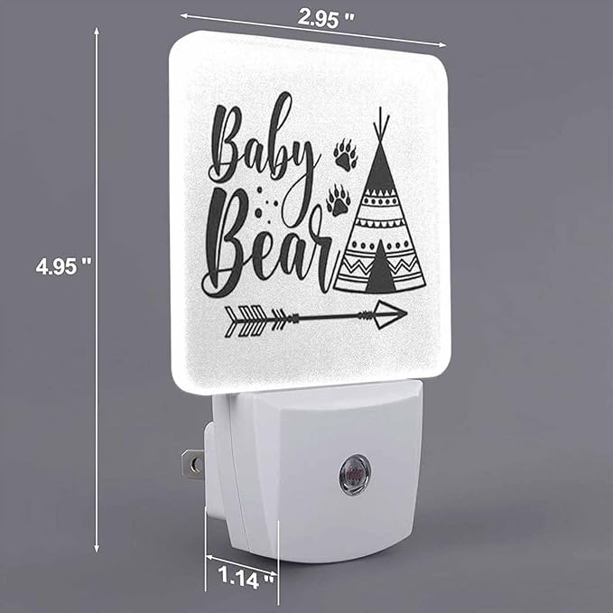 LED Night Light,Funny Bear Slogan Inscription LED Night Light Plug into Wall with Dusk to Dawn Light Sensor White Energy Efficient Nightlight for Bedroom Bathroom Hallway Living Room Kitchen - Bloomnest