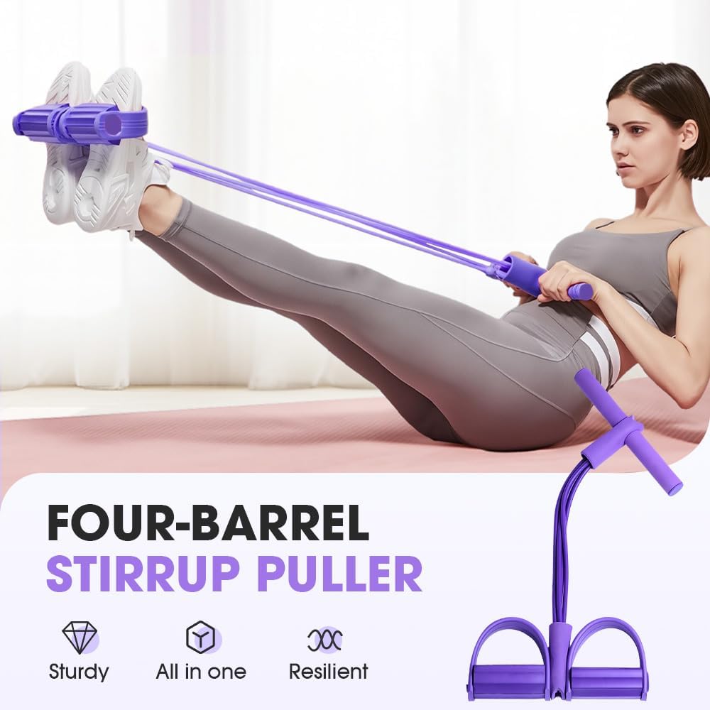 2026 New 21 Fitness Resistance Bands-4 Tube Pedal Ankle Puller, Stretching Bands for Arm and Leg Workouts, Stretching Workout Fitness Bands for Arm Weights Exercise Equipment