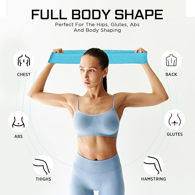 12 Pcs Fabric Resistance Bands for Working Out Booty Workout Stretch Exercise Bands Non Slip for Legs Squat Resistance Loop for Women Men Starter Butt Hip Thigh Fitness - Bloomnest