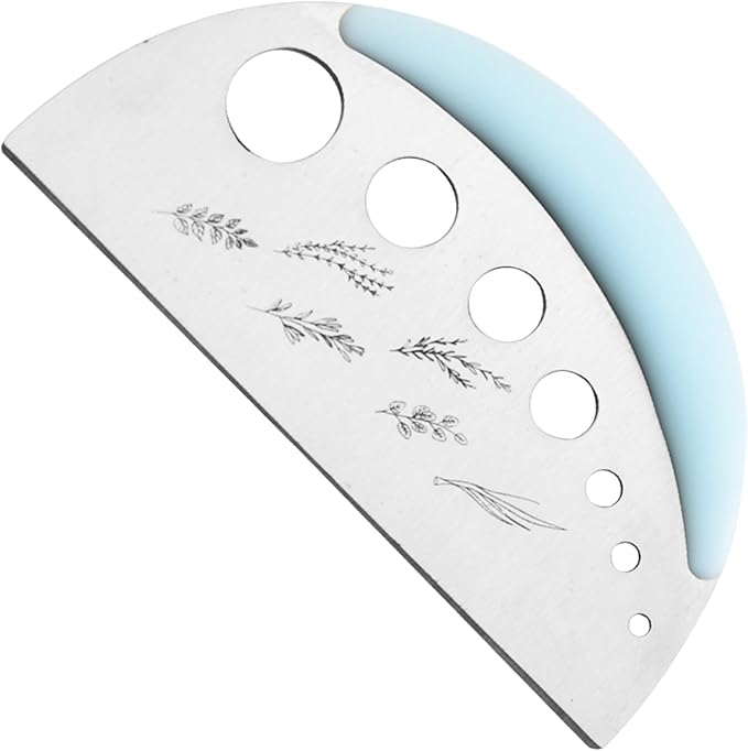 Herb Stripper and Herb Cutter 2 in 1,Herb Stripping Tool Herb Chopper Cilantro Chopper Best Kitchen Gadgets Presents for RV Owners Campers Chefs and Cooking Lovers,1PCS,Blue,Stainless Steel - Bloomnest