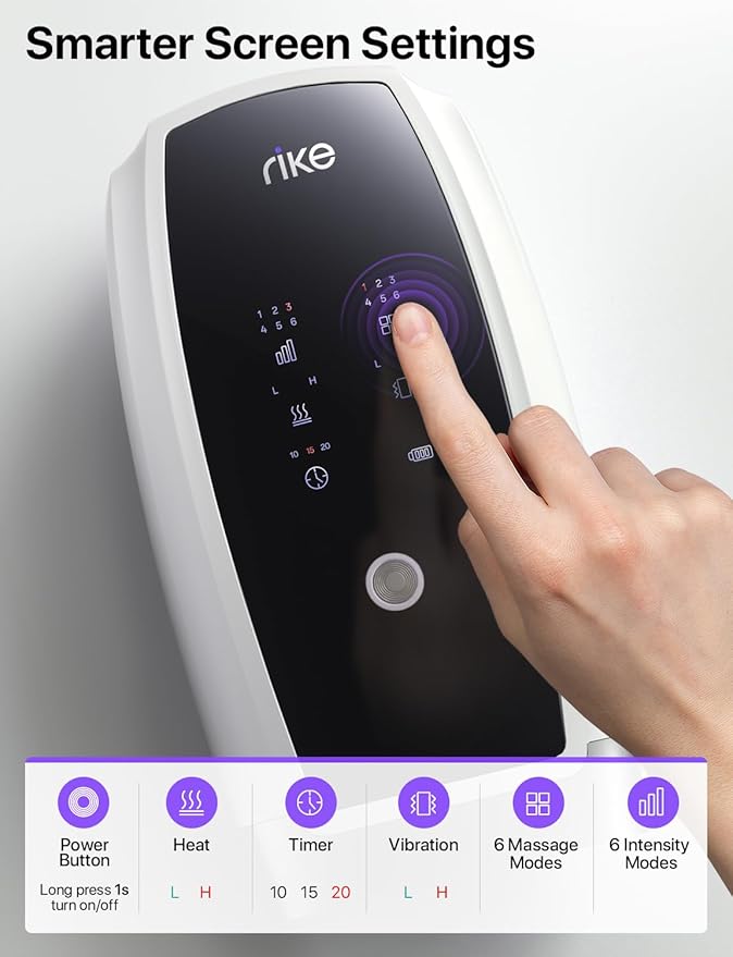 RIKE Hand Massager, 6 Modes 6 Intensities Hand Massager with Heat and Compression Arthritis and Carpal Tunnel, Birthday Gifts for Women Men (White) - Bloomnest