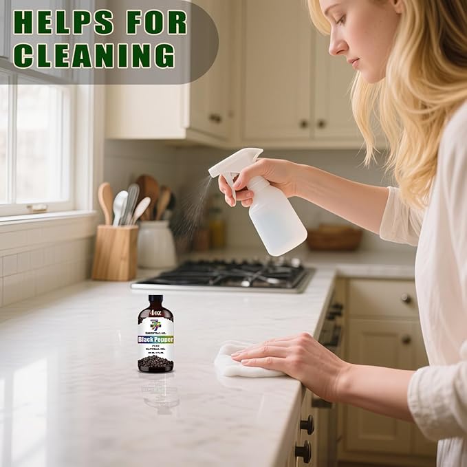 Black Pepper Essential Oil (4 oz/120 ml) — Black Pepper Oils for Aromatherapy, diffusers, humidifiers, Home fragrances, DIY Skincare, soap Making, DIY Candle, Relaxation, Yoga, and Meditation - Bloomnest