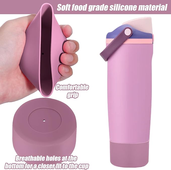 Mity rain 2PCS Protective Silicone Boots for Owala 30oz & 40oz FreeSip Sway Bottles & Tumblers - Accessories for owala, Enhances Stability & Prevents Scratches (Aubergine) Mityrain