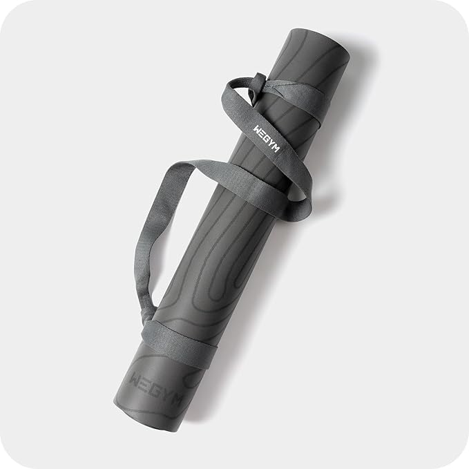 WeGym Yoga Mat, 4mm Cushioned Exercise Mat for Yoga, Pilates, Home Workouts - Anti Slip Polyurethane Suede Yoga Mat with Carrying Strap