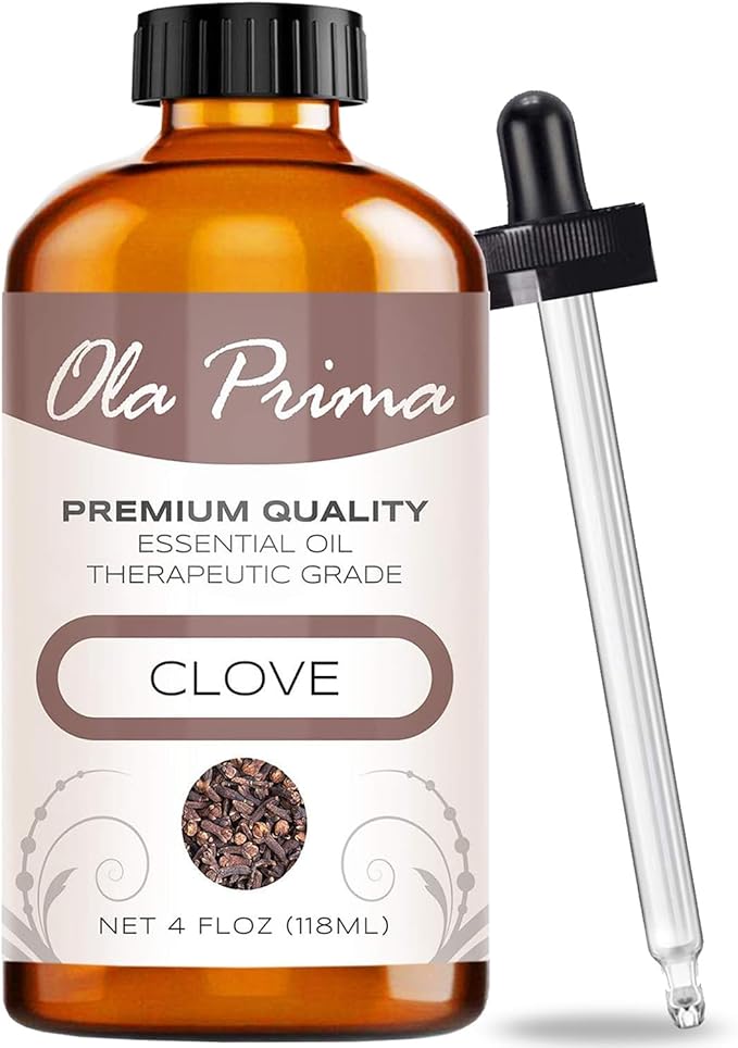 Ola Prima Oils - Clove Essential Oil 4 oz, Clove Oil for Skin, Diffuser, Natural, Premium Grade - Clove Oil - Bloomnest