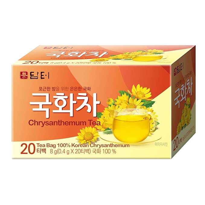 Damtuh Chrysanthemum Tea – Soothing Korean Herbal Flower Tea, Hot or Iced, Natural & Refreshing – 20 Tea Bags (0.4 g each) - Bloomnest
