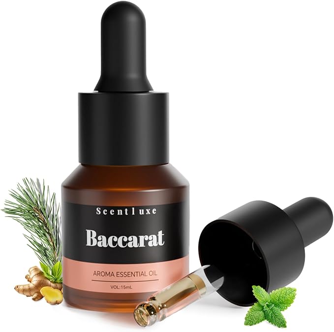 Hotel Diffuser Oil & Fragrance Scent Oil Inspired Baccarat - Essential Oil Blend for Home HVAC, Cold-Air & Ultrasonic Diffusers 15mL Glass Dropper Bottle with Luxury 5-Star Hotel Aromatherapy - Bloomnest