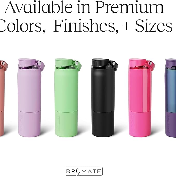 BrüMate Rise 35oz Water Bottle With 100% Leakproof Covered Silicone Straw | Insulated Stainless Steel Water Bottle With Removable Straw | Fast Flow | Soft Sip Silicone Spout | BPA-Free (Violet Crush) Br%C3%BCMate