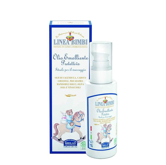 Helan Linea Bimbi Bio - Protective Baby Oil, Gentle & Emollient for Sensitive Skin, Baby Massage Oil for Newborn with Sweet Almond Oil, Baby Essentials, Silicone & Paraben Free, Made in Italy 100fl oz - Bloomnest