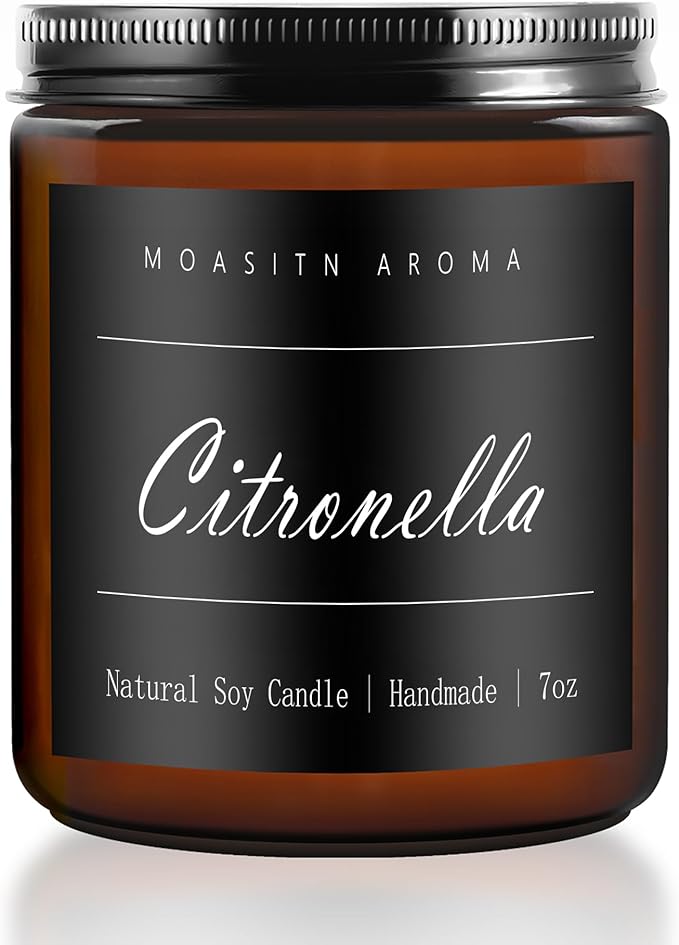MOASITN Citronella Highly Scented Candles for Home| Natural Soy Aromatherapy Candle| Handmade Long Lasting Jar Candle| Candel Gift for Women,Men as Summer,Relaxing,Holiday Gifts| 7oz - Bloomnest