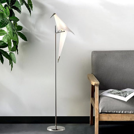 62 Inch Modern Floor Lamp, Gold Bird Swing Light Fixture for Bedroom, LED Standing Lamp With Bird Shade for Living Room - Bloomnest