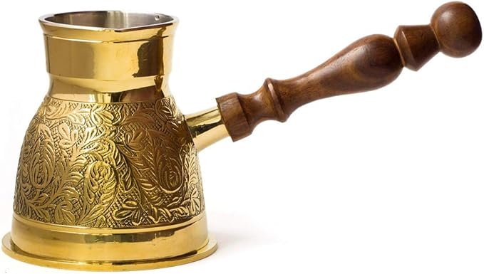 Handcrafted Metal Brass Turkish Kettle for Tea and Coffee | Traditional Ottoman-Style Coffee Pot | Elegant Antique Finish Brass Kettle for Brewing Turkish Coffee, Herbal Teas - Bloomnest