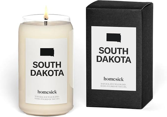 Homesick Premium Scented Candle, South Dakota - Scents of River Water, Lavender, Rosemary, 13.75 oz, 60-80 Hour Burn, Natural Soy Blend Candle Home Decor, Relaxing Aromatherapy Candle - Bloomnest