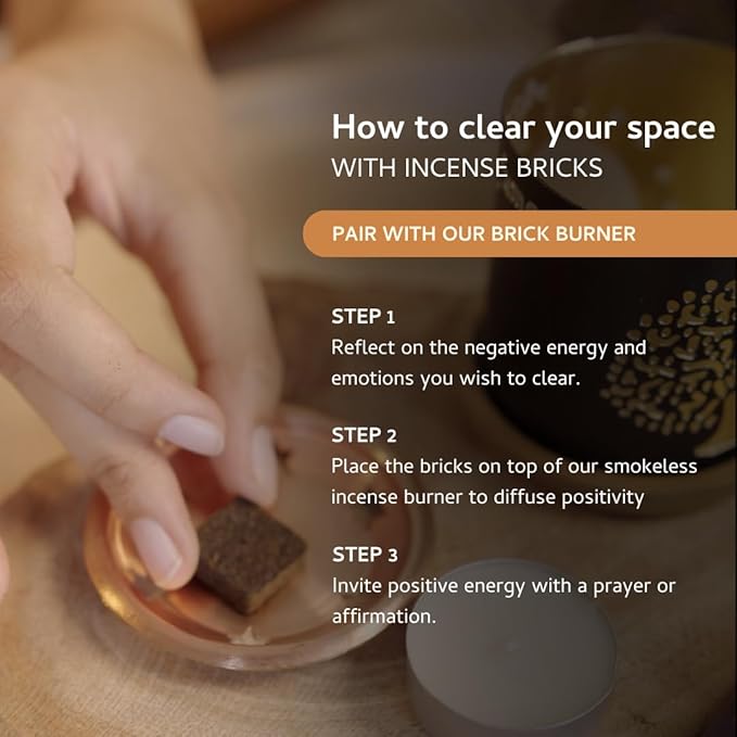 Palo Santo & Cinnamon Smokeless Incense Bricks Refill | 3 x 9 Bricks | Aromatherapy | Smudging | Made with Essential Oils | Natural Air fresheners for Home | Spiritual Meditation Accessories Aromafume