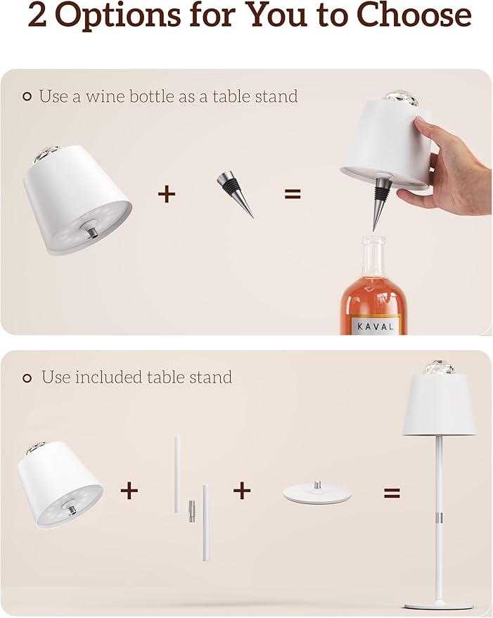 Joyzy Table Lamp with Projector Lighting, Wireless Wine Bottle Lamps Rechargeable Wine Bottle Lights Water Wave Ripple Projection Liquor Bottle Room Decoration Light Ambient for Bar Restaurants - Bloomnest