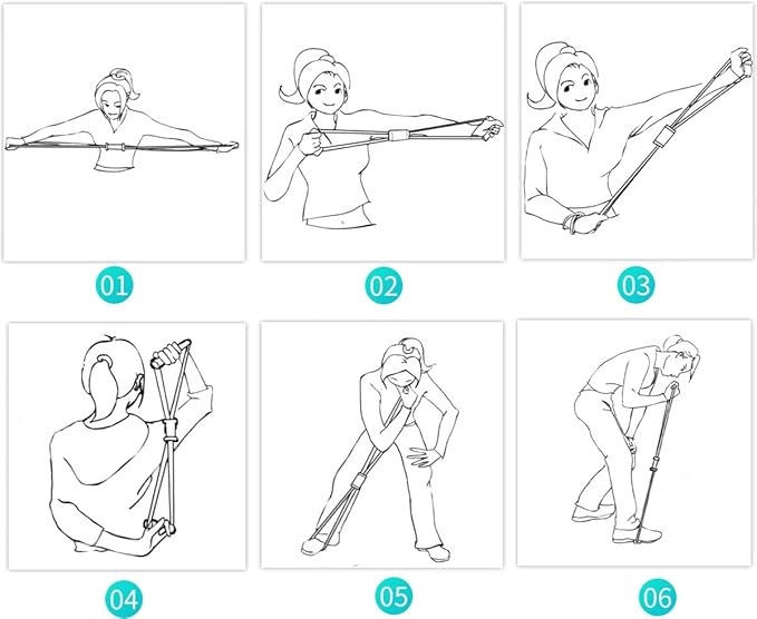 Fitness 8 Yoga Pulling Rope Resistance Band & Arm Resistance Bands Workout Chest Arm and Shoulder Stretch Bands Exercise Equipment