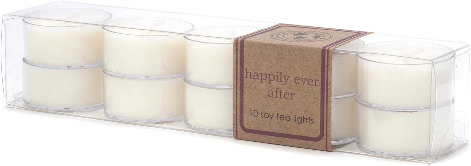 ECO CANDLE CO. Tea Light Candles, Happily Ever After, 10-Pack - Scents of Wedding Bouquets - Recyclable, 100% Soy Wax, No Lead, Hand Poured, Made from Midwest Grown Soybeans, .6 oz. Each - Bloomnest