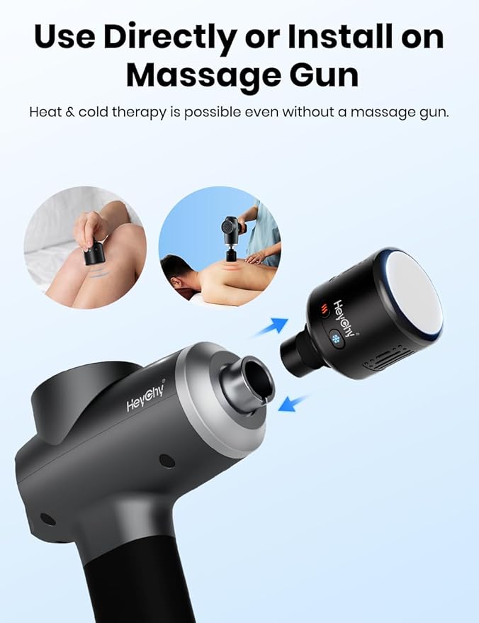 Massage Gun Head with Heat and Cold,Relief Muscle Pain Massage Gun Accessories,Deep Tissue Sports and Fitness Massager Heads,Rechargeable Massager Head,2025 Gifts for Man&Women - Bloomnest