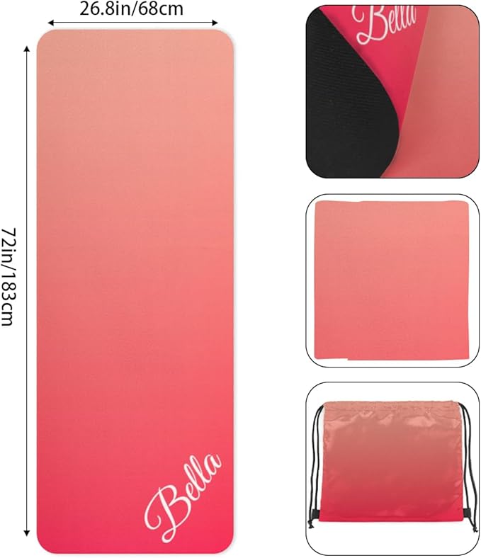 Custom Name Yoga Mat,Personalized Travel Yoga Exercise Mat,Non Slip,Perfect for Kids & Adults,Gradient Color E Series - Bloomnest
