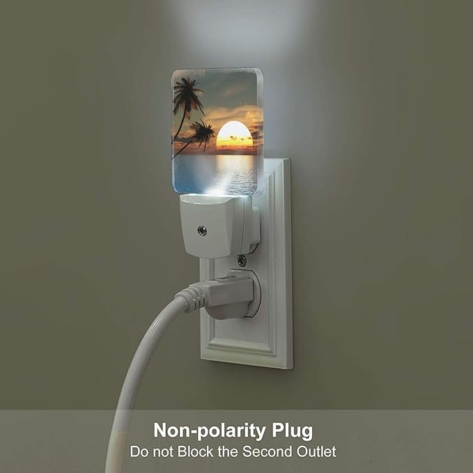 Led Night Light, Sunset Palm Decorative Plug in Nightlights,with Smart Auto Dusk to Dawn Night Light for Bedroom, Kitchen, Nursery, Bathroom - Bloomnest