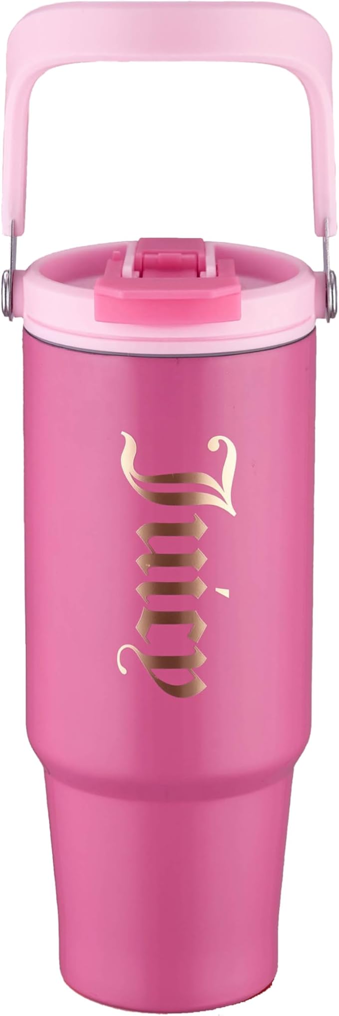 Juicy Couture Flip Fusion Hydration 40oz Stainless Steel Tumbler with Flip Handle, Hot Pink - Bloomnest