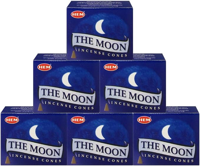 TRUMIRI Incense Cone Holder Bundle with Hem The Moon Incense Cones - Pack of 6 (Approx 60 Cones) TRUMIRI