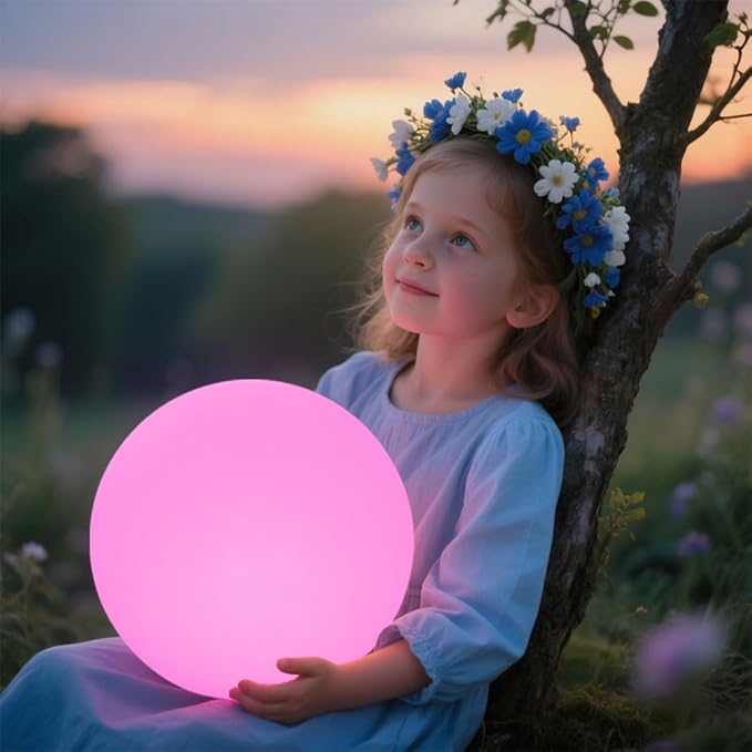 10 In LED Globe Light w/Remote, 16 RGB Colors 4 Modes & 8 Dimmable Brightness LED Ball Light Sphere Lamp, Rechargeable Orb Night Light Waterproof Outdoor Globe Lamp for Home/Yard/Lawn/Party/Pool Decor - Bloomnest