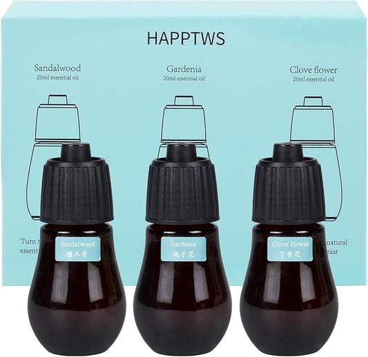 Aromatherapy Essential Oil Set - 3-Piece Essential Oil Set in Three Flavors: Sandalwood, Gardenia, Clove Flower - Bloomnest