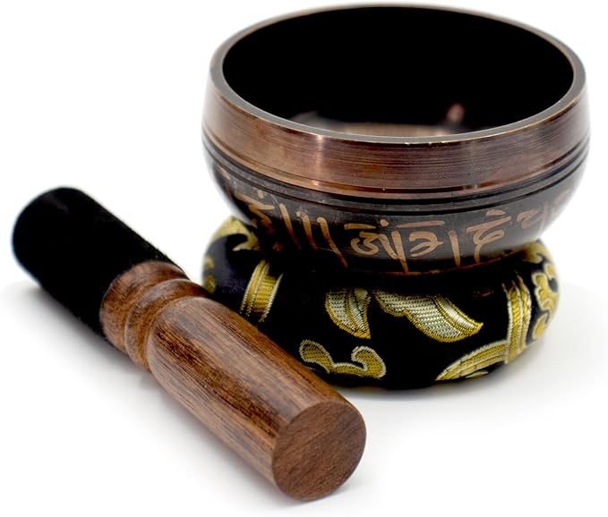 3.15 inch Tibetan Singing Bowl Set, Authentic Handmade Meditation Bowl Stress Relief Yoga Set with Striker & Cushion for Sound Therapy, Chakra Healing, Spiritual Gatherings - Bloomnest