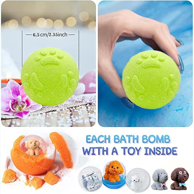 Bath Bombs for Kids with Surprise Inside for Boys Girls Toddlers 20 Pack Kids Gift Set Organic Bubble with Puppy Inside Natural Handmade - Bloomnest