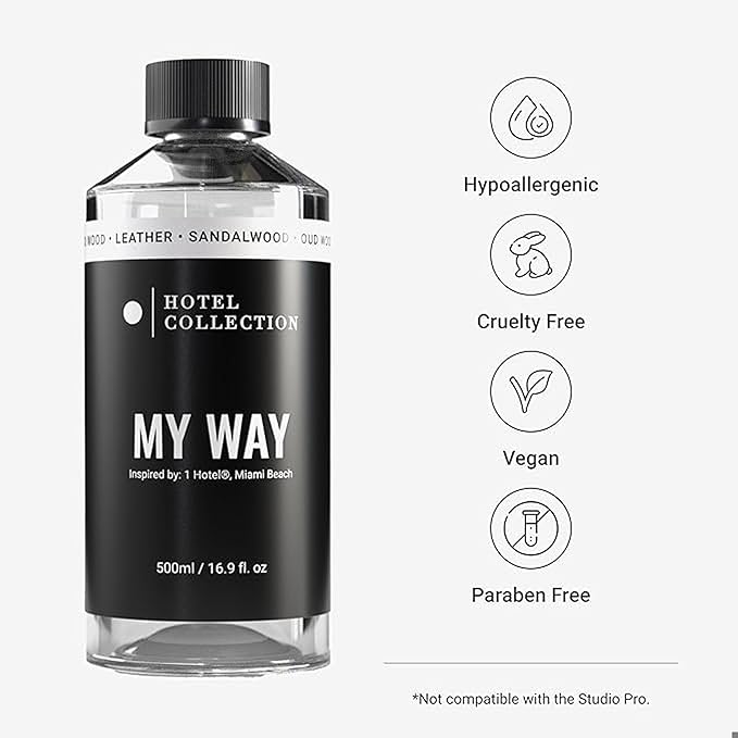 Hotel Collection - My Way Essential Oil Scent - Luxury Hotel Inspired Aromatherapy Scent Diffuser Oil - Lush Sandalwood, Warm Virginia Cedar, & Beautiful Iris - 6.7 fl oz 200mL - Bloomnest
